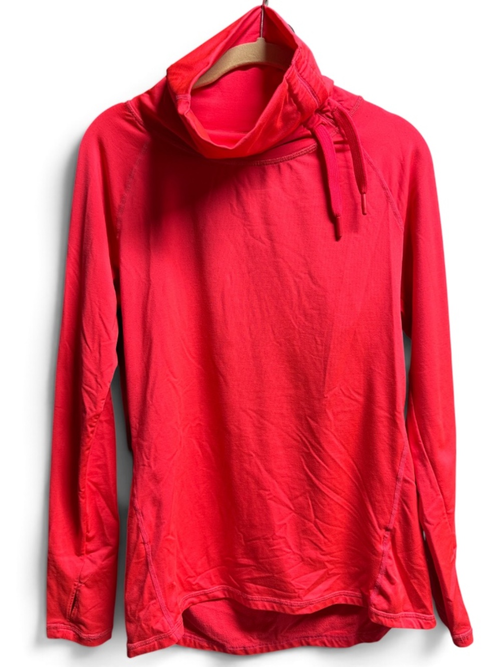 Layer 8 Performance Hot Pink Running Top M Long Sleeve Thumbholes Qwick-Dry